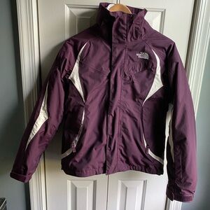 The North Face Womens 2-in-1 Winter Jacket Maroon White Size XS *NO HOOD